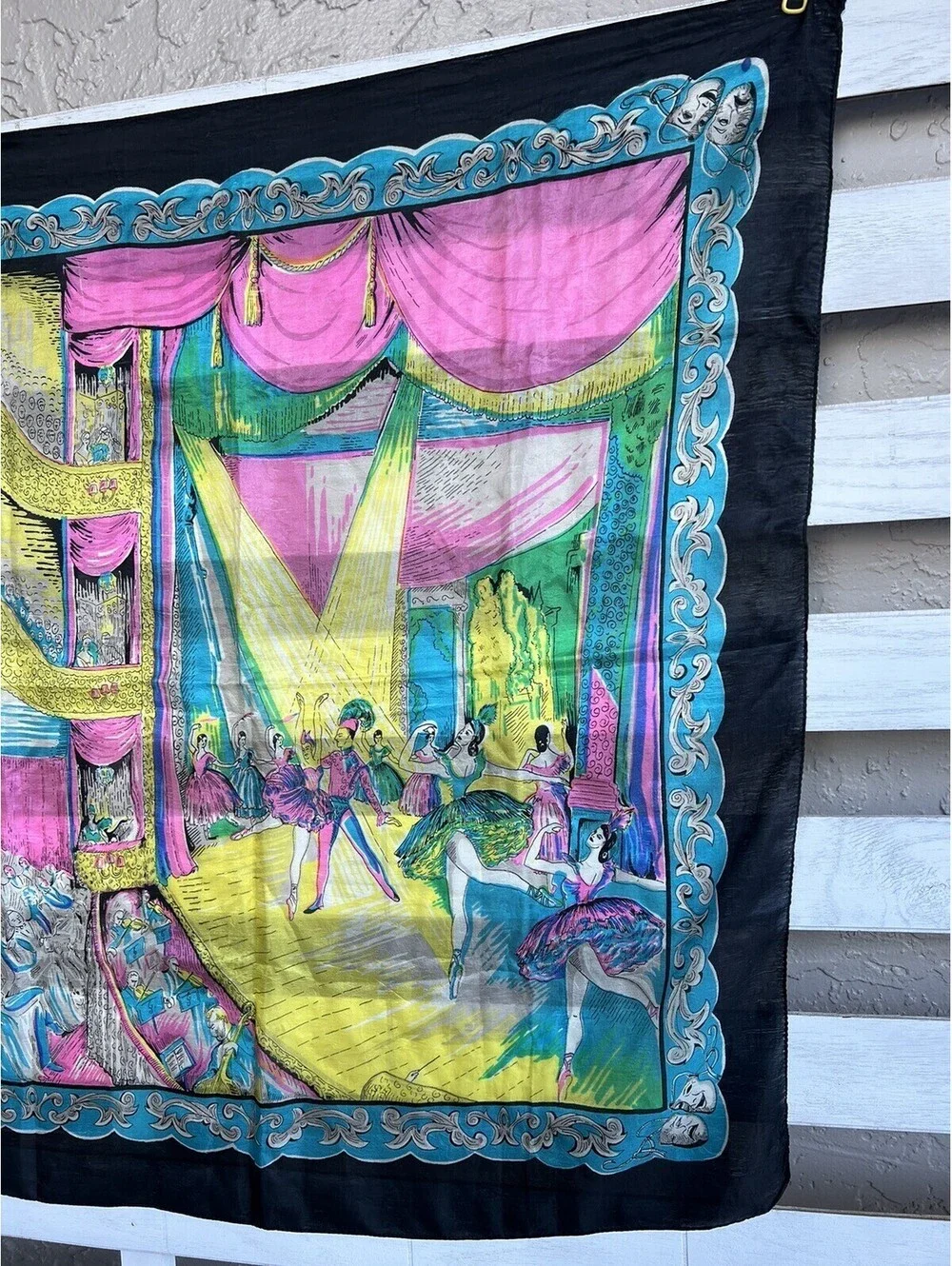 Dee Lee Womens Silk Skarf 33X34”. Colorful Pink Blue Yellow